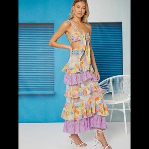 SHEIN | Colourful Ruffle Mesh Dress